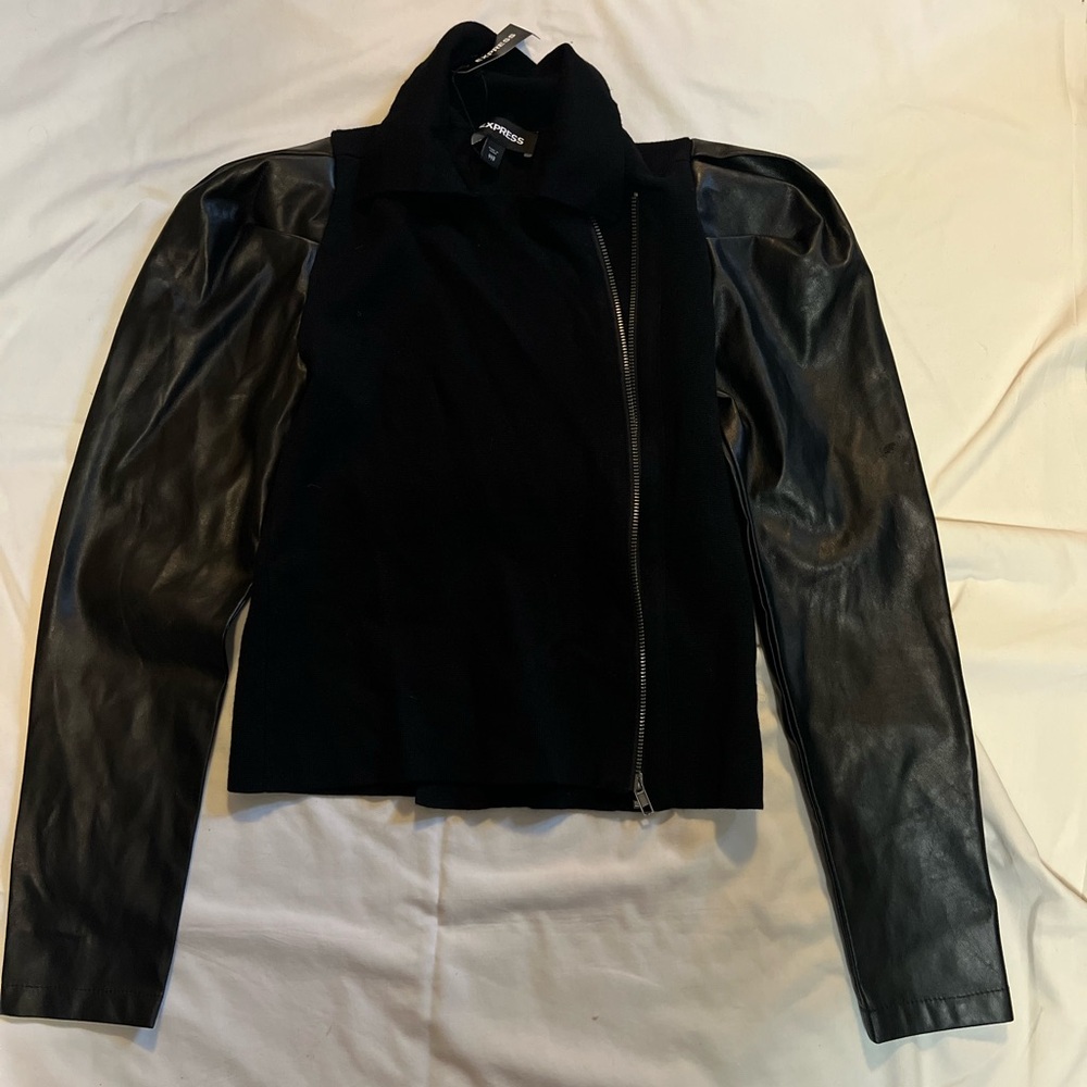 Express puff sleeves black jacket size xxs
